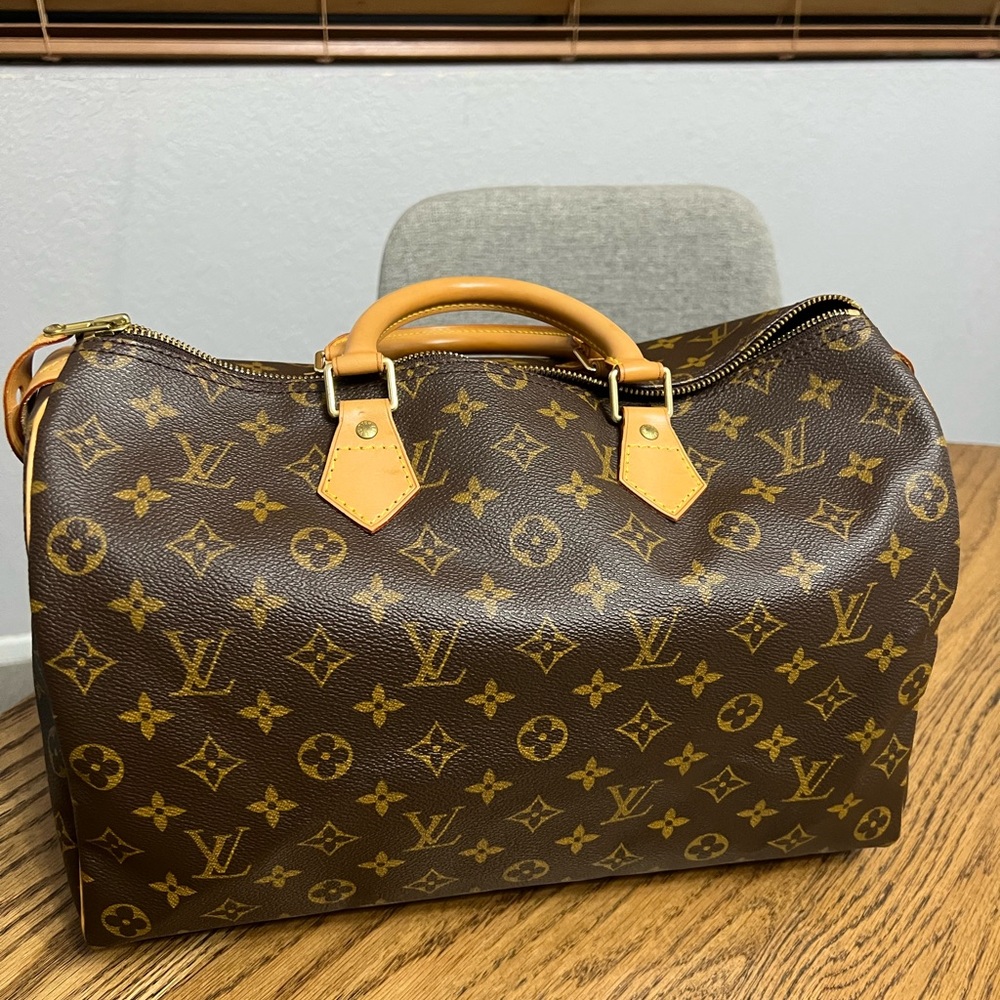 Louis Vuitton Brown Monogram Speedy 35 Bag